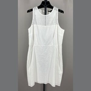 NEW Banana Republic Dress Women 12 white cocktail sheath preppy classic